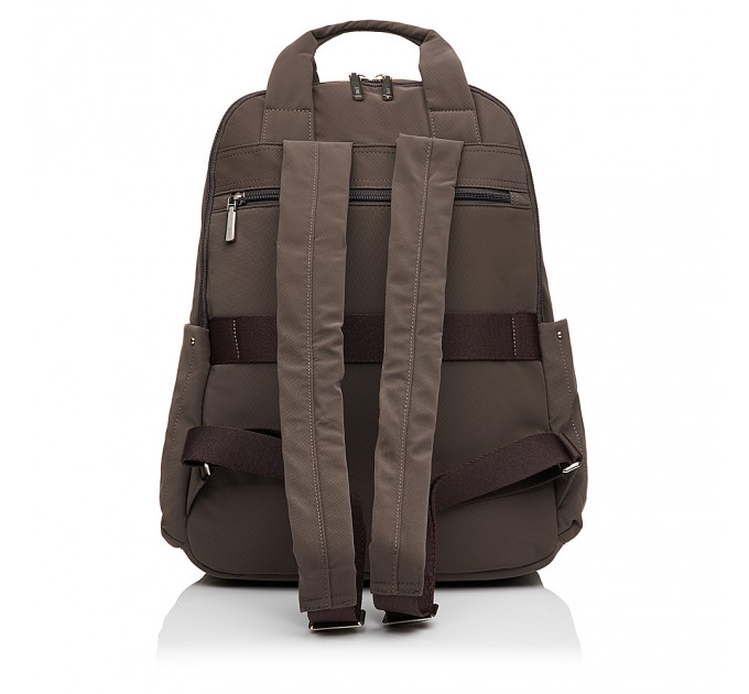 Рюкзак женский из полиэстера коричневый EPOL 6116-05 с ручками