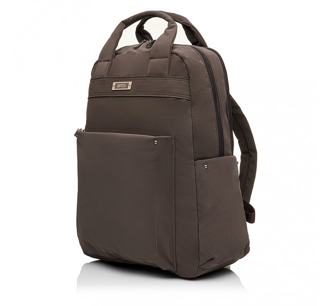 Рюкзак женский из полиэстера коричневый EPOL 6116-05 с ручками