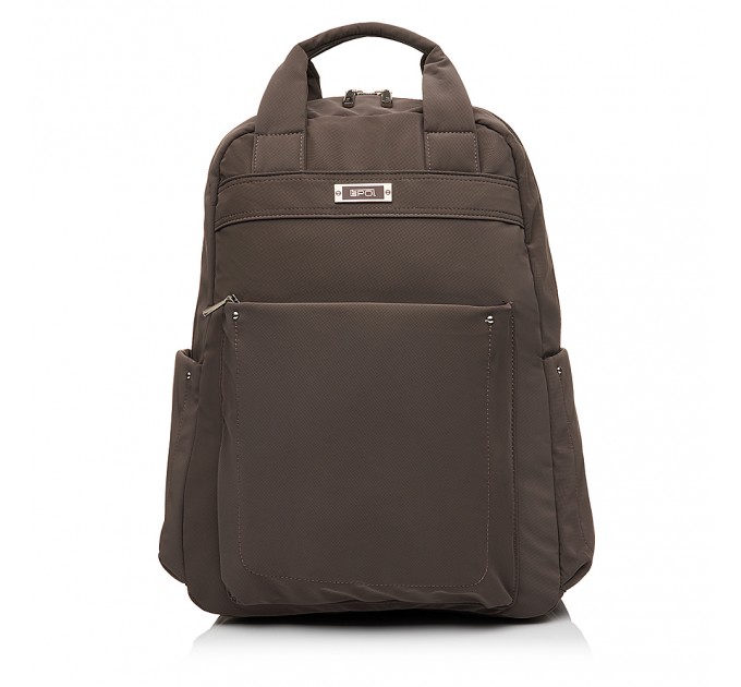 Рюкзак женский из полиэстера коричневый EPOL 6116-05 с ручками