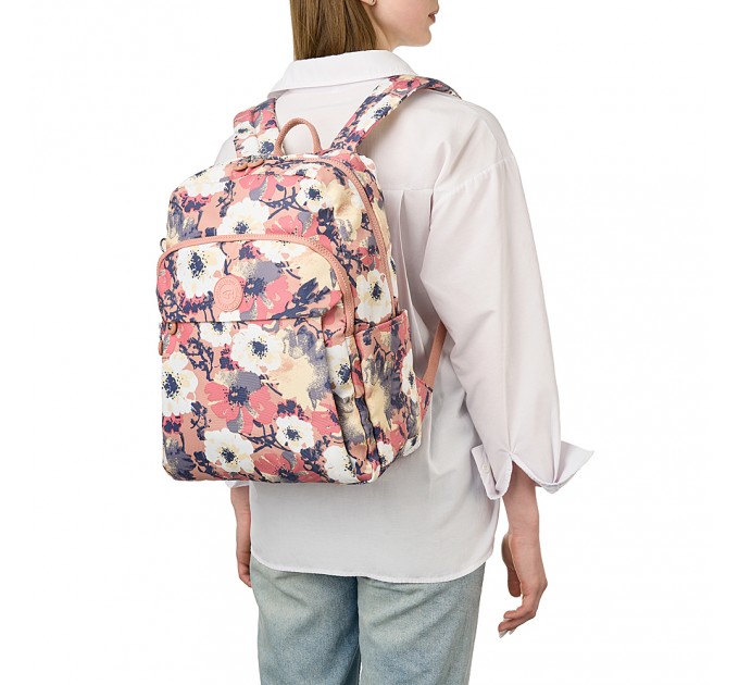 Рюкзак жіночий з поліестера рожевий принт BAGS4LIFE 91401
