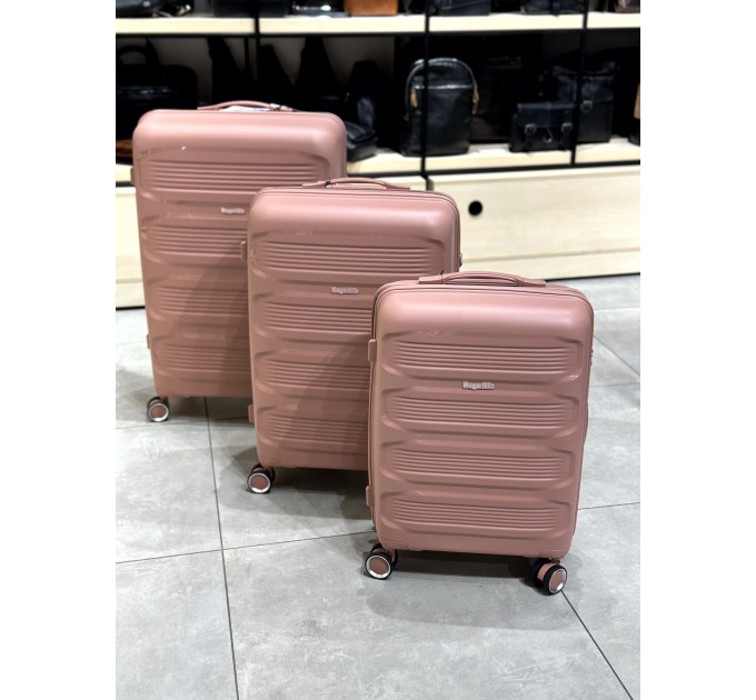 Велика валіза з поліпропілену BAGS4LIFE PP920 рожева