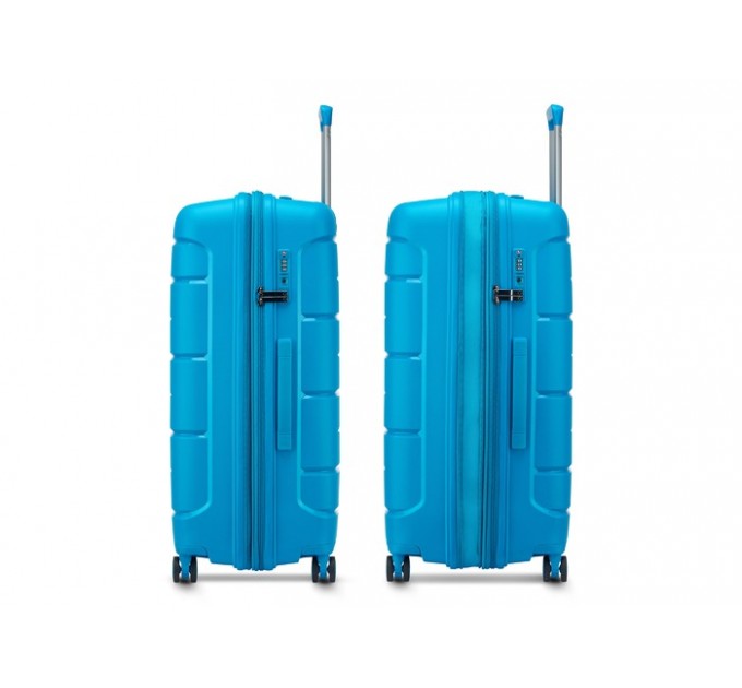 Чемодан большой пластиковый бирюза Roncato Modo Starlight 423451/68 с расширением