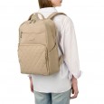 Рюкзак жіночий з поліестера бежевий BAGS4LIFE 88001 зі стьобаною кишенею