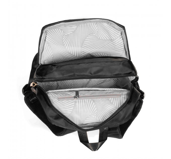 Рюкзак для женщин тканевый черный BAGS4LIFE W7077 городской