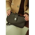 Женская сумка-багет из натуральной кожи коричневая BAGS4LIFE 8585 с клапаном и замком