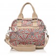 Сумка жіноча з поліестера бежевий принт BAGS4LIFE 91403 з двома ручками