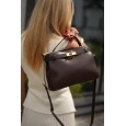 Жіноча сумка-тоут з натуральної шкіри коричнева BAGS4LIFE 522 з короткою ручкою