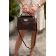 Жіноча сумка-тоут з натуральної шкіри коричнева BAGS4LIFE 522 з короткою ручкою