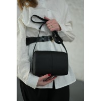 Жіноча сумка-барильце з натуральної шкіри чорна BAGS4LIFE 5571