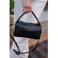Жіноча сумка-барильце з натуральної шкіри чорна BAGS4LIFE 7202