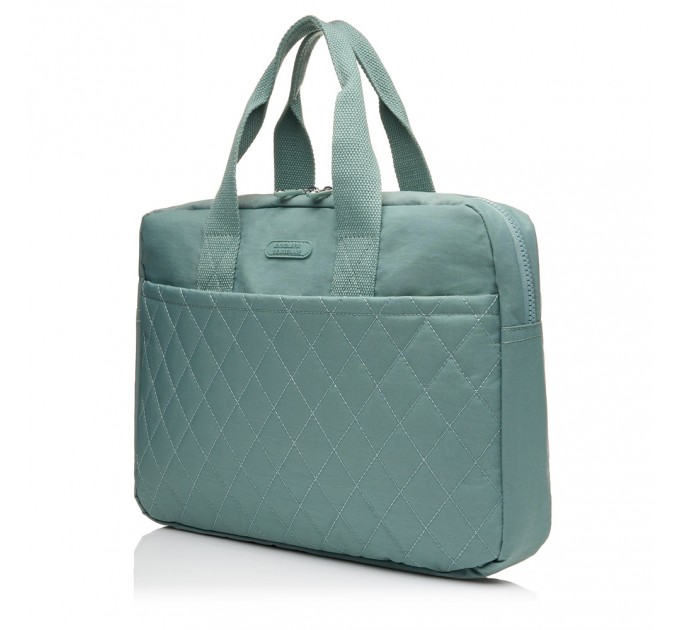 Женская деловая сумка-планшет из полиэстера зеленая BAGS4LIFE 88004