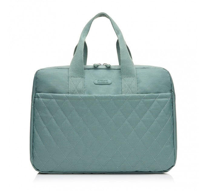 Женская деловая сумка-планшет из полиэстера зеленая BAGS4LIFE 88004