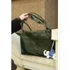 Жіноча сумка з натуральної шкіри темно-зелена BAGS4LIFE 2065 з брелоком