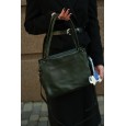 Жіноча сумка з натуральної шкіри темно-зелена BAGS4LIFE 2065 з брелоком