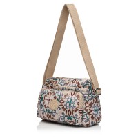 Сумка кросс-боди женская из полиэстера бежевый принт BAGS4LIFE 91105
