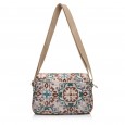 Сумка кросс-боди женская из полиэстера бежевый принт BAGS4LIFE 91105