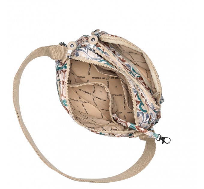 Сумка кросс-боди женская из полиэстера бежевый принт BAGS4LIFE 91105