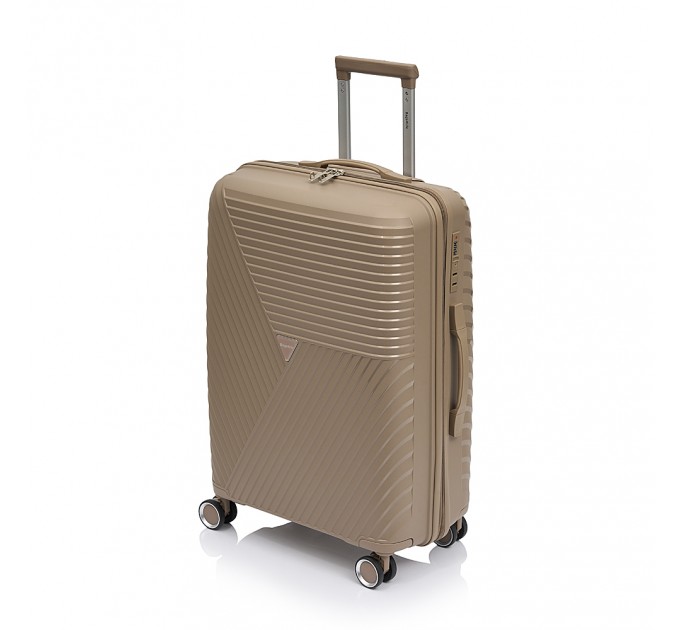 Чемодан средний пластиковый BAGS4LIFE PP720 шампань