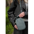 Женская сумка кросс-боди с натуральной кожи сизо-голубая BAGS4LIFE (T) 88362 с ручками