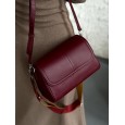 Жіноча сумка-багет з натуральної шкіри бордова BAGS4LIFE 79027 з клапаном