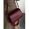 Жіноча сумка-багет з натуральної шкіри бордова BAGS4LIFE 79027 з клапаном