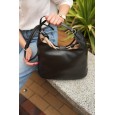 Жіноча сумка-хобо з натуральної шкіри чорна BAGS4LIFE 279