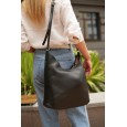 Жіноча сумка-хобо з натуральної шкіри чорна BAGS4LIFE 279