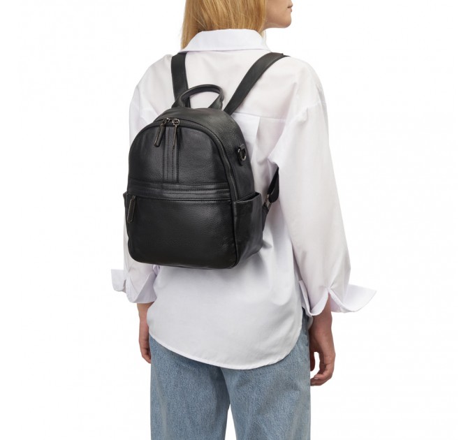 Рюкзак жіночий з натуральної шкіри чорний BAGS4LIFE 691