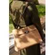 Сумка женская кожанная бежевая BAGS4LIFE (T) 5157# с ремешком