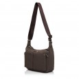 Сумка-месенджер жіноча з поліестера коричнева EPOL 6116-03 з накладними карманами