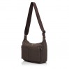 Сумка-месенджер жіноча з поліестера коричнева EPOL 6116-03 з накладними карманами