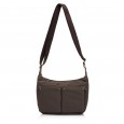 Сумка-месенджер жіноча з поліестера коричнева EPOL 6116-03 з накладними карманами