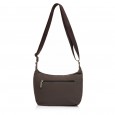 Сумка-месенджер жіноча з поліестера коричнева EPOL 6116-03 з накладними карманами