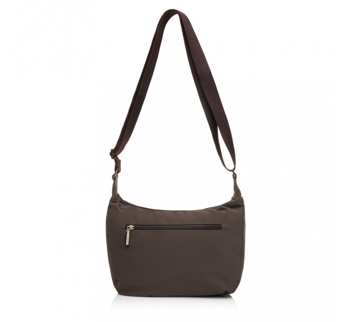 Сумка-месенджер жіноча з поліестера коричнева EPOL 6116-03 з накладними карманами