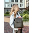 Жіночий рюкзак з натуральної шкіри темний хакі BAGS4LIFE 716