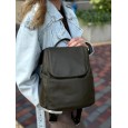 Жіночий рюкзак з натуральної шкіри темний хакі BAGS4LIFE 716