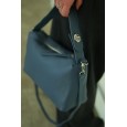 Жіноча сумка з натуральної шкіри синя BAGS4LIFE 8209 з ручкою на застібці