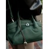 Жіноча сумка з натуральної шкіри темно-зелена BAGS4LIFE 6228