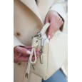 Жіноча сумка-барильце з натуральної шкіри молочна BAGS4LIFE 529 з ручкою та кишенею