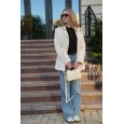 Жіноча сумка-барильце з натуральної шкіри молочна BAGS4LIFE 529 з ручкою та кишенею