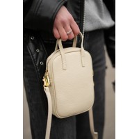 Жіноча сумка крос-боді з натуральної шкіри молочна BAGS4LIFE (T) 88362 з ручками