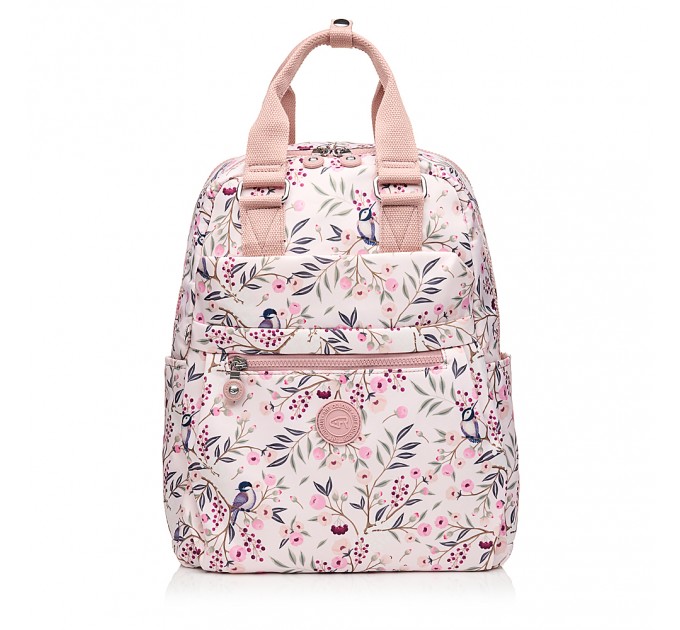 Рюкзак женский из полиэстера розовый принт BAGS4LIFE 91101 с ручками