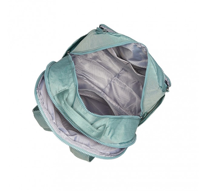 Рюкзак женский из полиэстера зеленый BAGS4LIFE 88001 со стеганным карманом