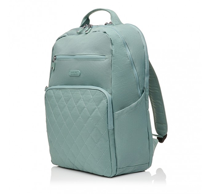 Рюкзак женский из полиэстера зеленый BAGS4LIFE 88001 со стеганным карманом