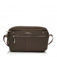 Сумка женская кросс-боди из полиэстера коричневая EPOL 6102-04 горизонтальная
