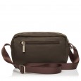 Сумка женская кросс-боди из полиэстера коричневая EPOL 6102-04 горизонтальная