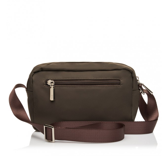 Сумка женская кросс-боди из полиэстера коричневая EPOL 6102-04 горизонтальная