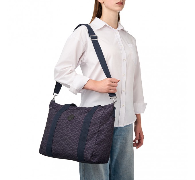 Женская сумка-шоппер с полиэстера синяя BAGS4LIFE 91203 с узором