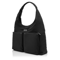 Женская сумка-шоппер из полиэстера черная EPOL 6116-04 с накладными карманами Женская сумка-шоппер из полиэстера черная EPOL 6116-04 с накладными карманами