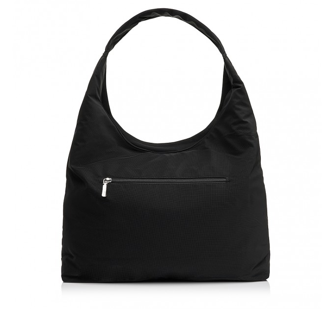 Женская сумка-шоппер из полиэстера черная EPOL 6116-04 с накладными карманами